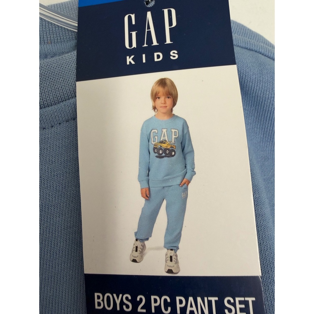 Gap Kids Boys 2 Piece Pant Set 2T Blue Monster Truck Sweatshirt Joggers NWT - Picture 7 of 7